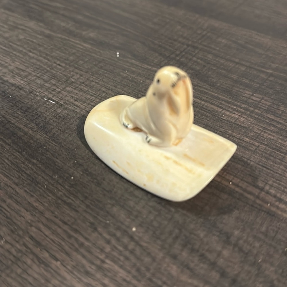 Native carved ivory walrus. Vintage